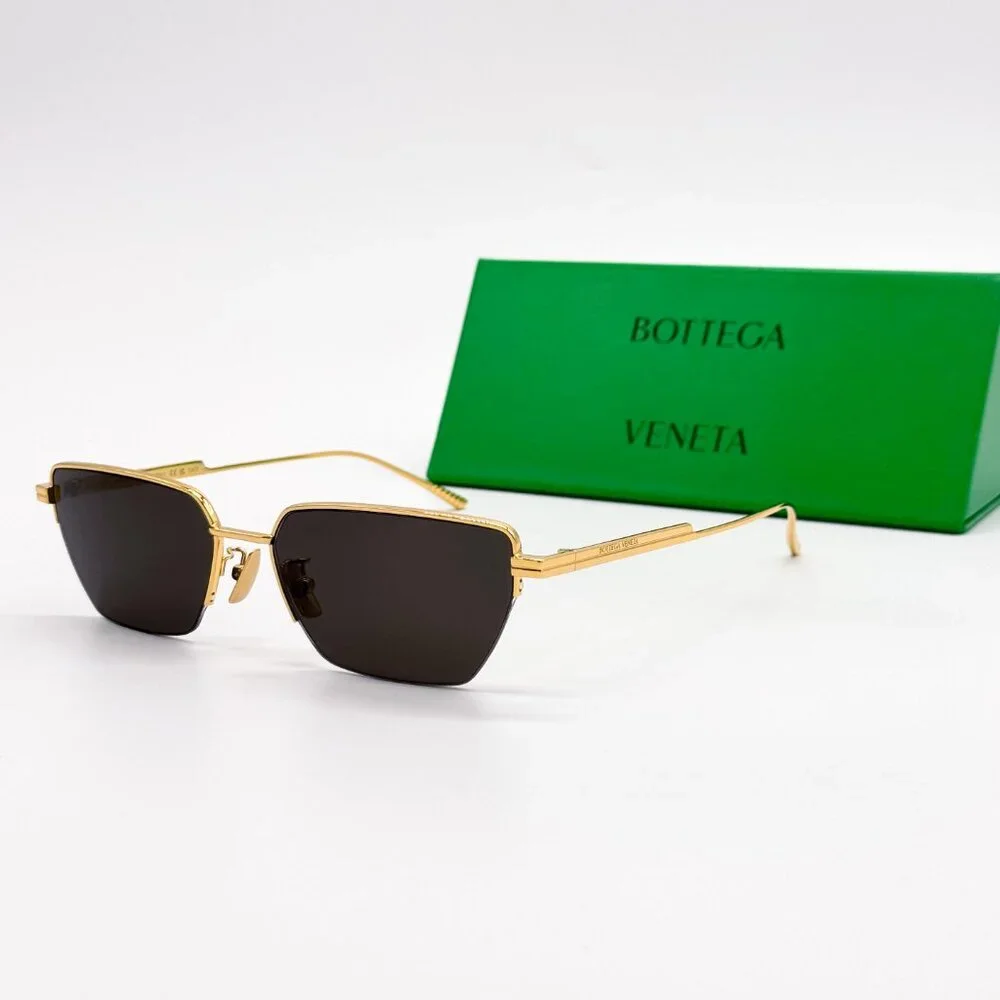 NEW BOTTEGA VENETA BV1107S 004 UNISEX GOLD GREY SUNGLASSES BOTTEGA VENETA